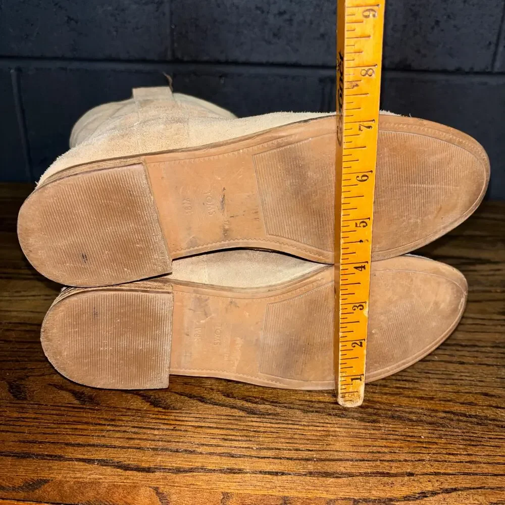 TOMS Tan Suede Western Ankle Boots Pull-On Women’s 8.5